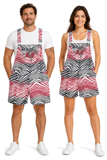 Zubaz NFL Tampa Bay Buccaneers Adult Unisex Zebra Ombre Shortall
