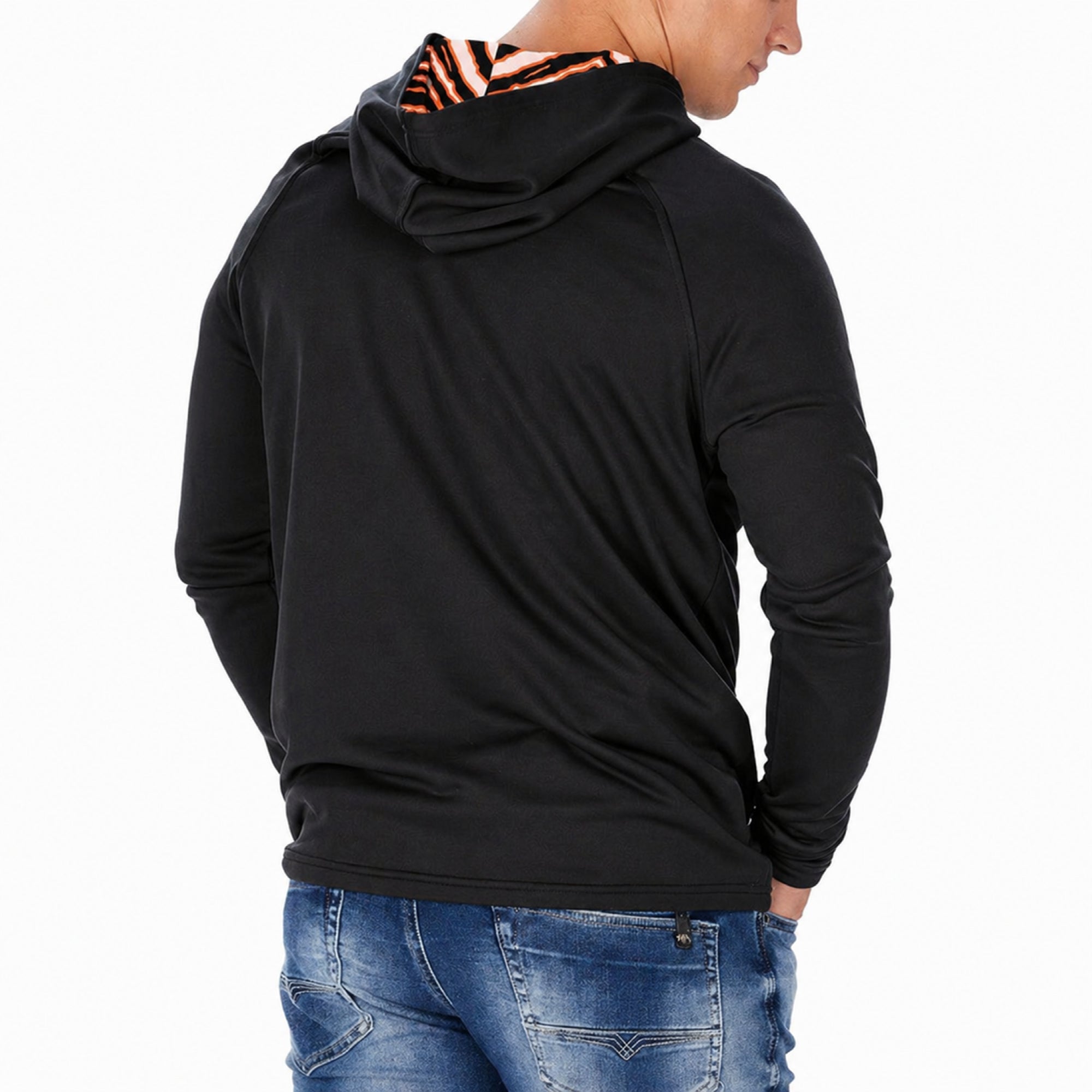 Zubaz NCAA Oregon State Beavers Men's Team 3 Color Zebra-Lined Lightweight Hoodie alternate view
