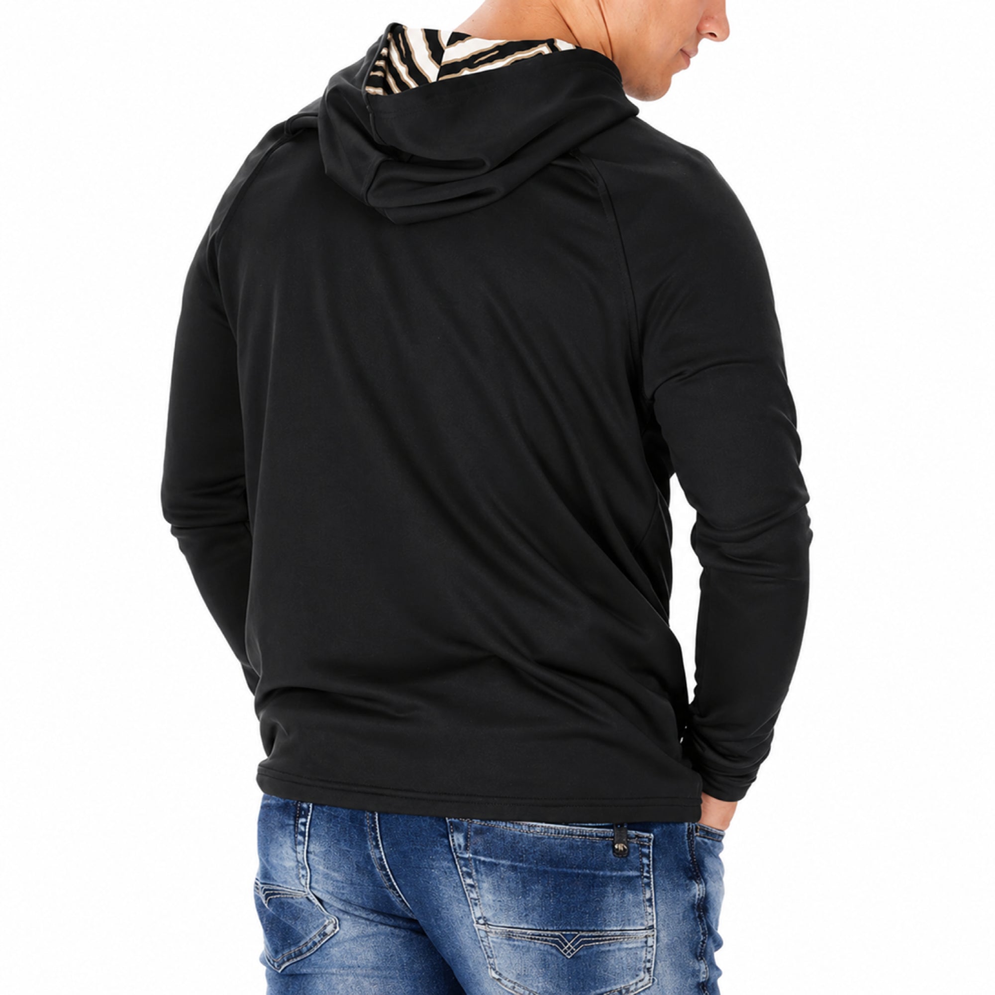 Zubaz NCAA Men's Team 3 Color Zebra Lined Lightweight Hoodie