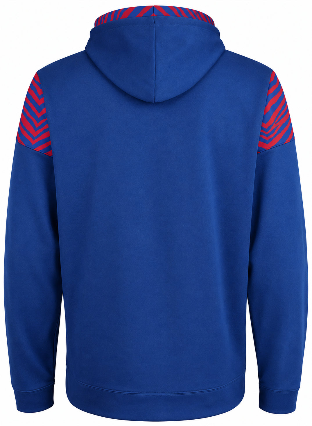 Zubaz NCAA Kansas Jayhawks Men's 2 Color Zebra Bands and Hood-Liner Full-Zip Hoodie