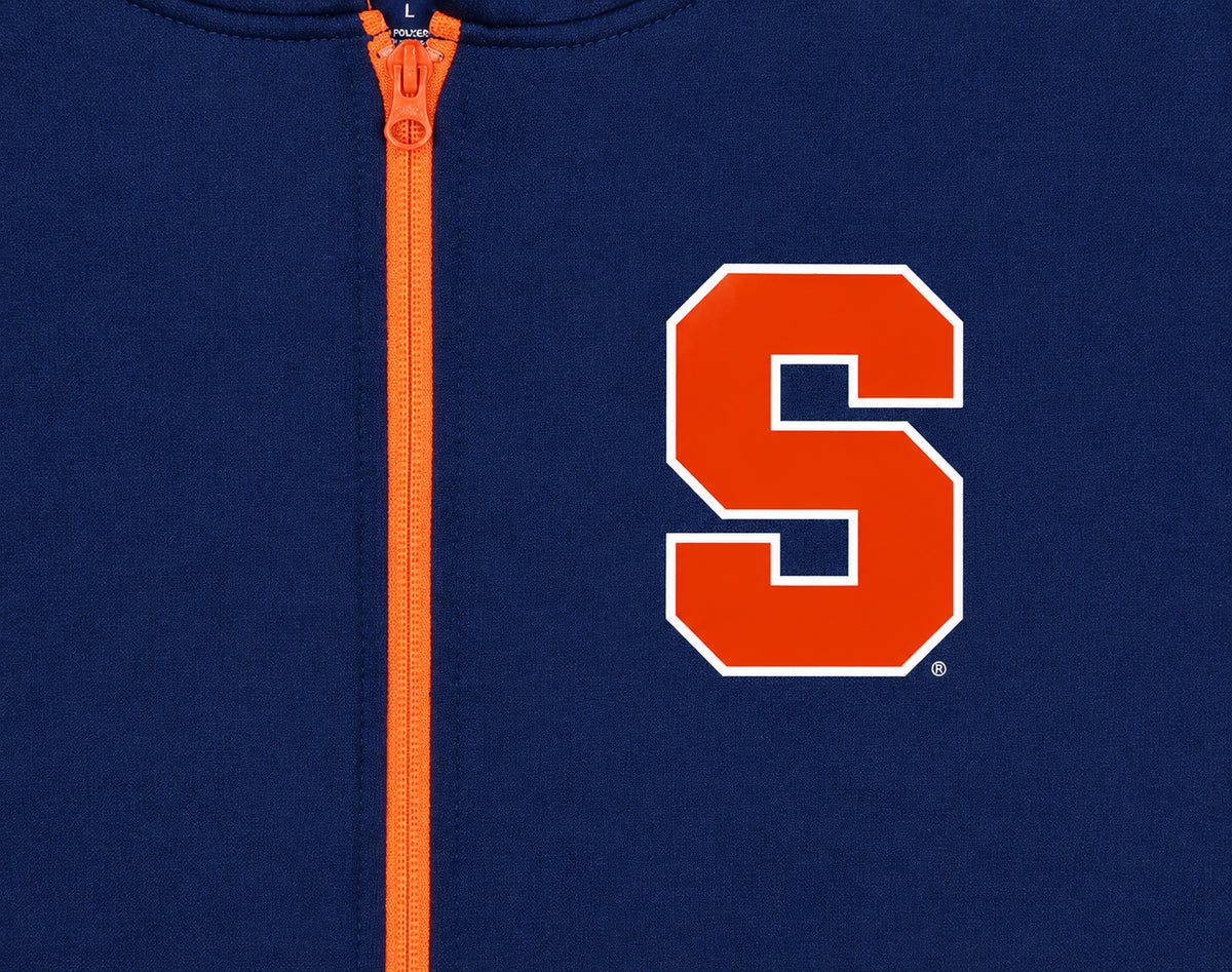 Zubaz NCAA Syracuse Orange Men's 2 Color Zebra Bands and Hood-Liner Full-Zip Hoodie