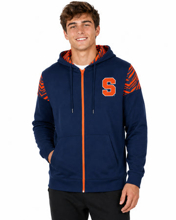 Zubaz NCAA Syracuse Orange Men's 2 Color Zebra Bands and Hood-Liner Full-Zip Hoodie