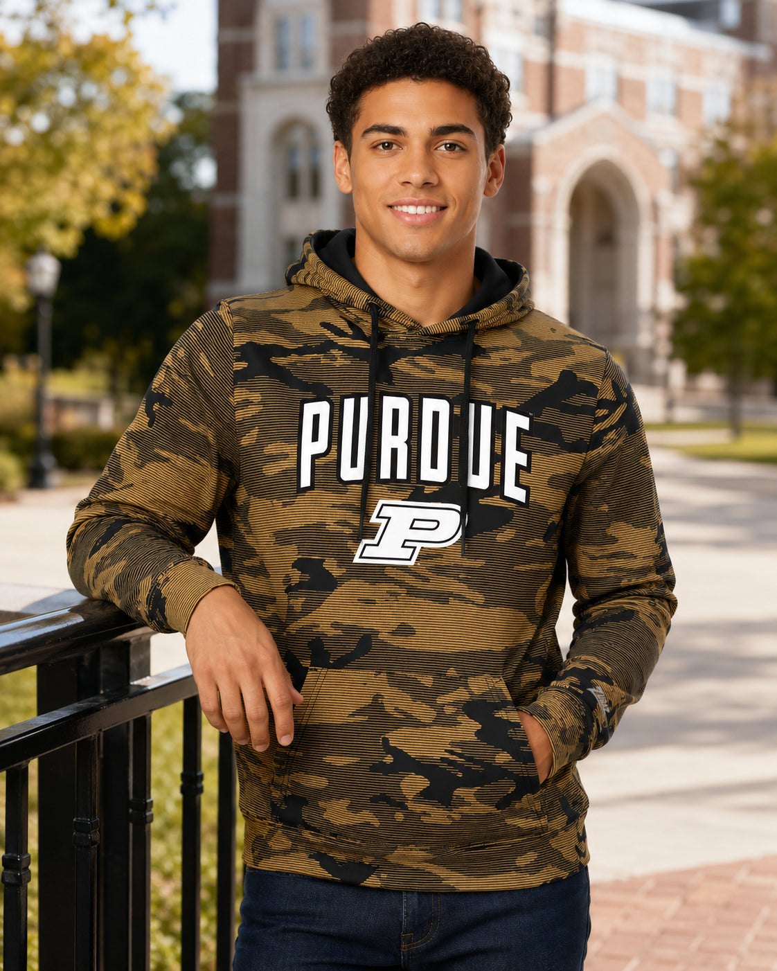 Zubaz NCAA Purdue Boilermakers Men's Arch All-Over Camo Hoodie