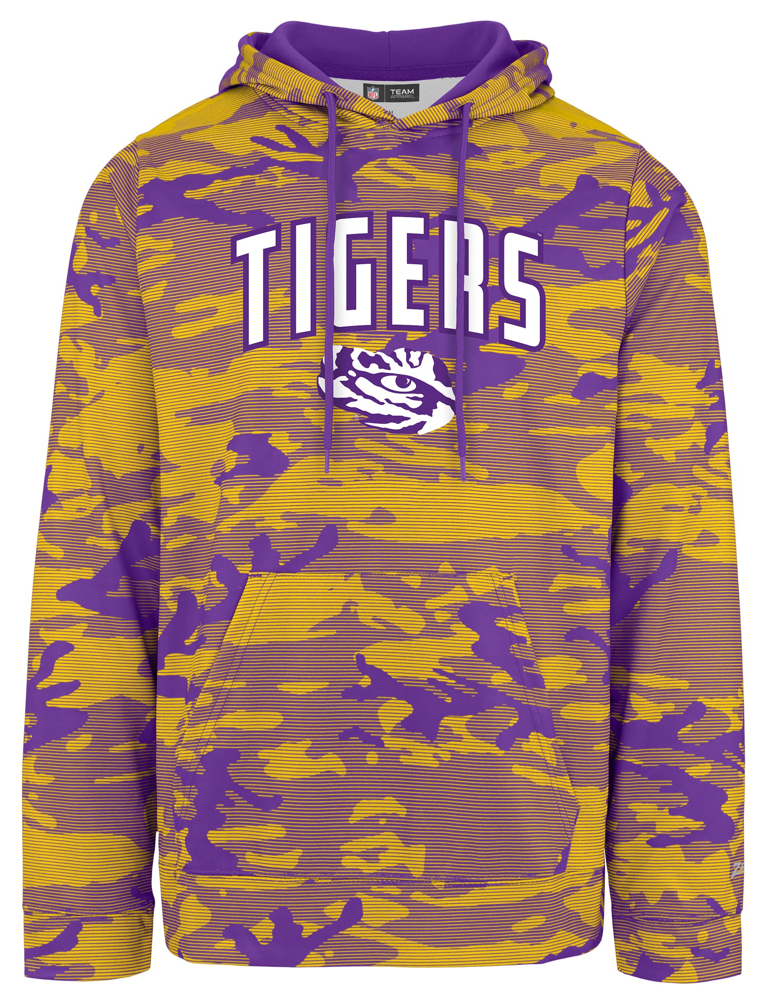 Zubaz NCAA LSU Tigers Men's Arch All-Over Camo Hoodie