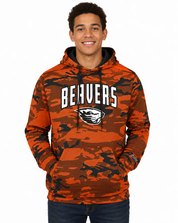Zubaz NCAA Oregon State Beavers Men's Arch All-Over Camo Hoodie