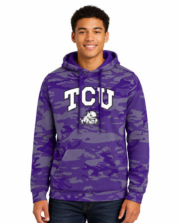 Zubaz NCAA TCU Horned Frogs Men's Arch All-Over Camo Hoodie