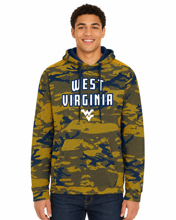 Zubaz NCAA West Virginia Mountaineers Men's Arch All-Over Camo Hoodie