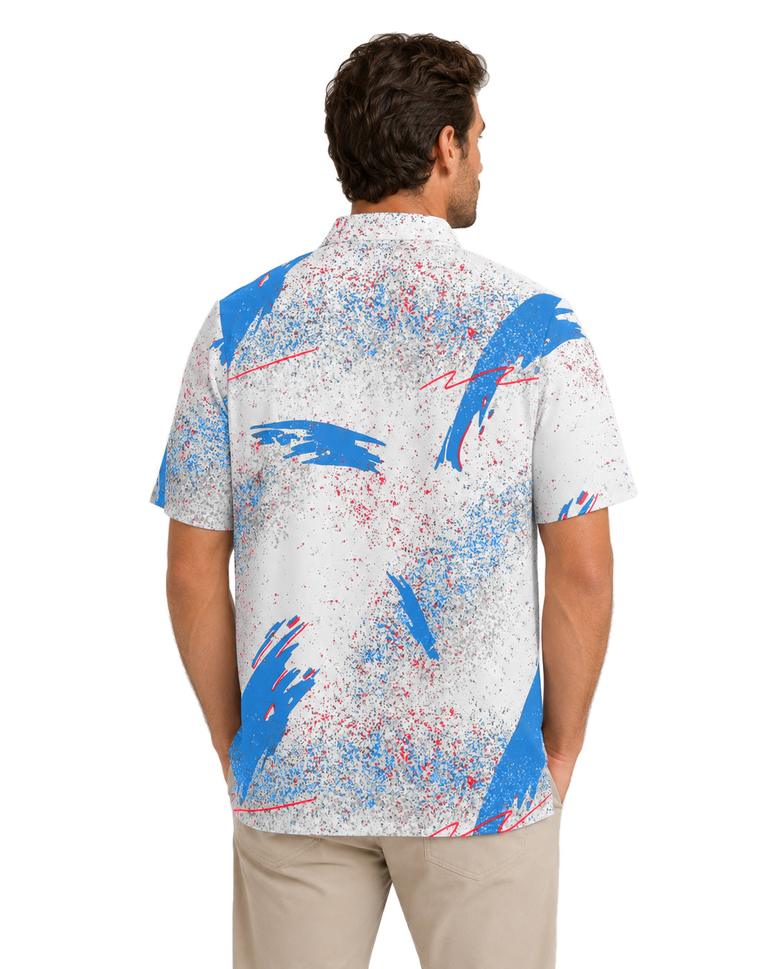 Zubaz NFL Tennessee Titans Men's Confetti Button-Down T-Shirt