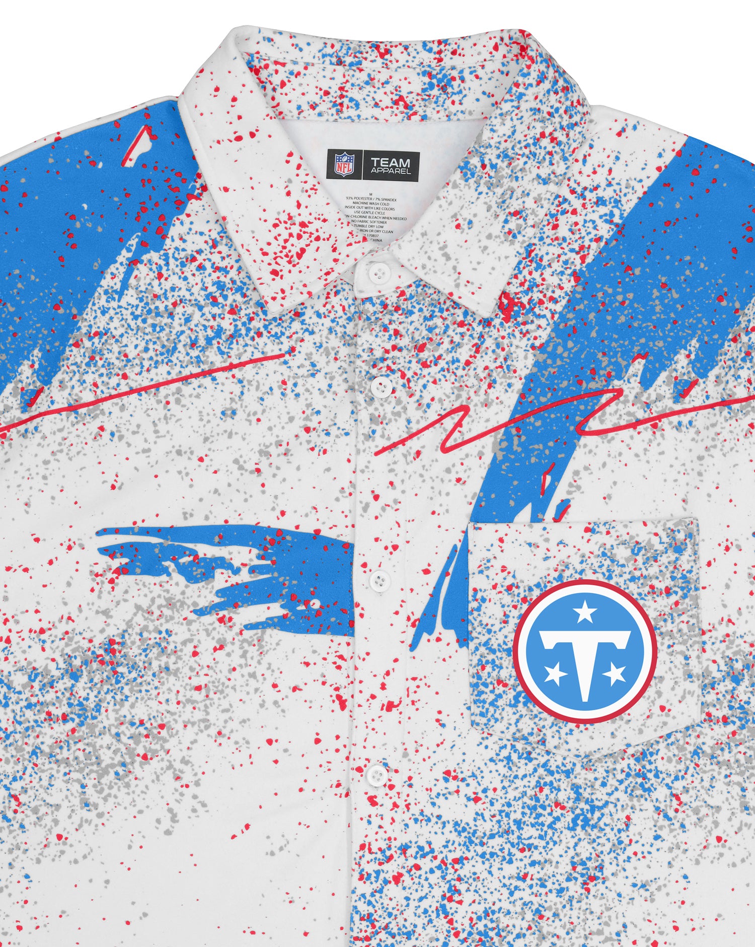 Zubaz NFL Tennessee Titans Men's Confetti Button-Down T-Shirt