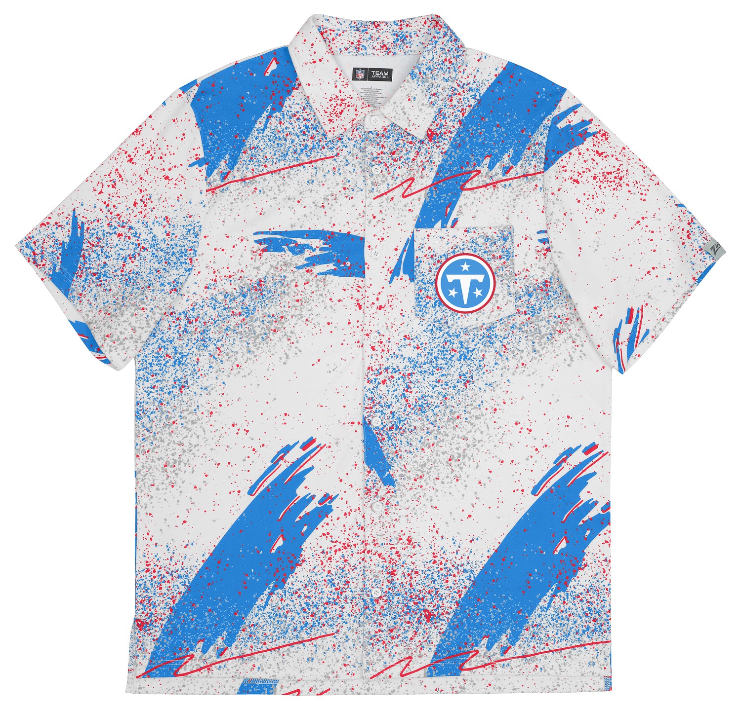 Zubaz NFL Tennessee Titans Men's Confetti Button-Down T-Shirt