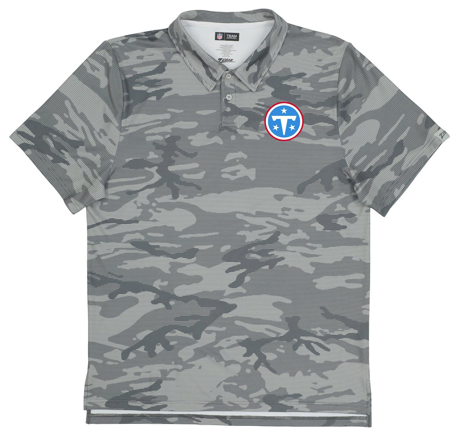 Zubaz NFL Tennessee Titans Men's Black Camo Lines Polo