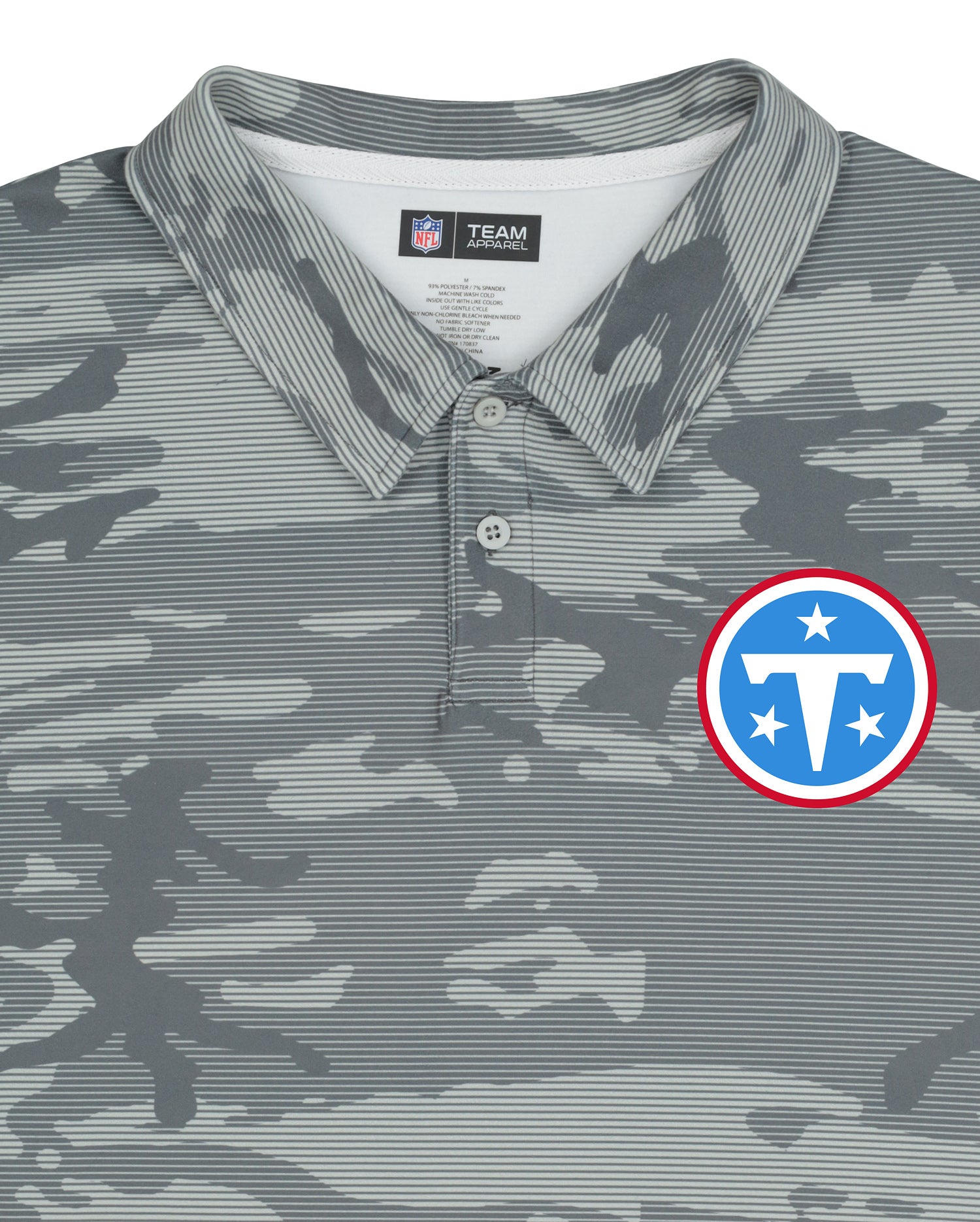 Zubaz NFL Tennessee Titans Men's Black Camo Lines Polo