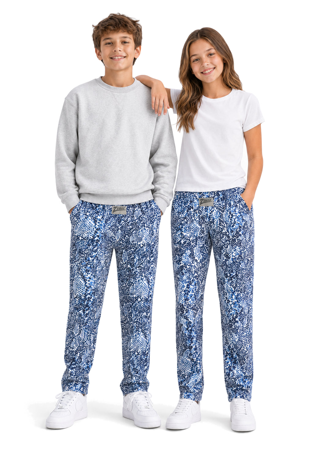 Zubaz Unisex Youth Z88 Snake Pant, NAVY/LIGHT BLUE