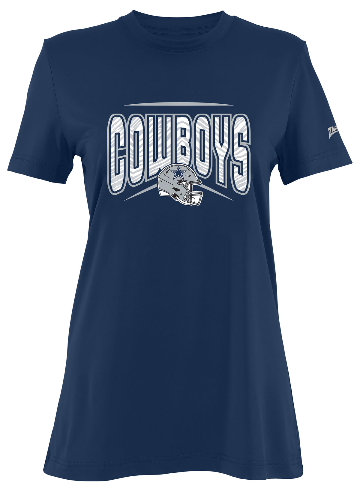 Zubaz NFL Women's Quarterback Team Color Short Sleeve T-Shirt, Dallas Cowboys