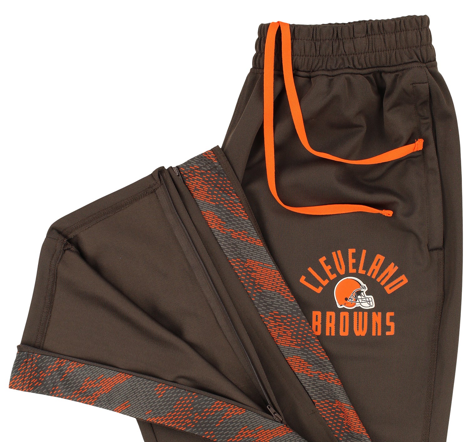 Zubaz  NFL  MEN Formation Viper Accent Elevated Jacquard Track Pant, CLEVELAND BROWNS