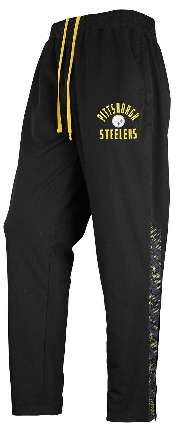 Zubaz  NFL  MEN Formation Viper Accent Elevated Jacquard Track Pant, PITTSBURGH STEELERS