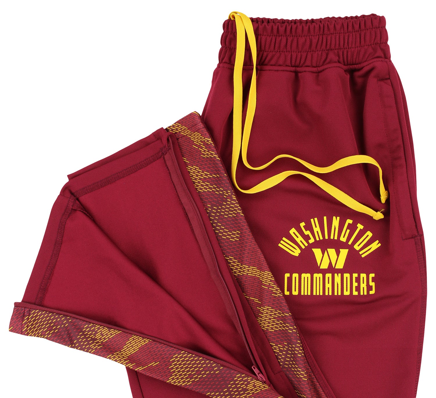 Zubaz  NFL  MEN Formation Viper Accent Elevated Jacquard Track Pant, WASHINGTON COMMANDERS