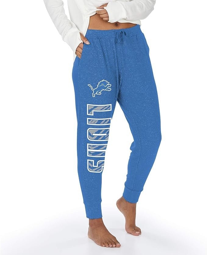 Zubaz NFL Detroit Lions Women's Team Color Upright Marled Soft Joggers