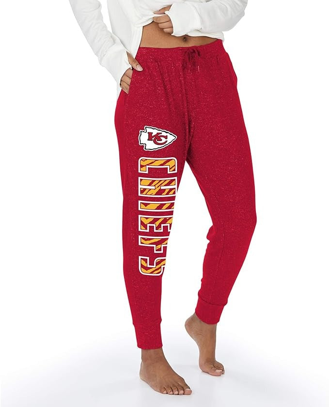 Zubaz NFL Kansas City Chiefs Women's Team Color Upright Marled Soft Joggers