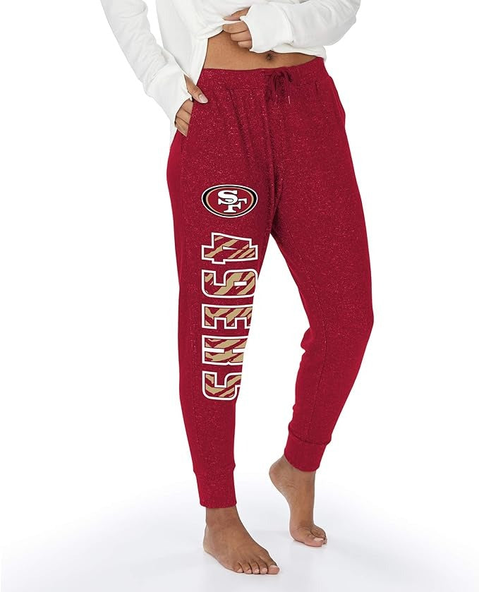 Zubaz NFL San Francisco 49ers Women's Team Color Upright Marled Soft Joggers