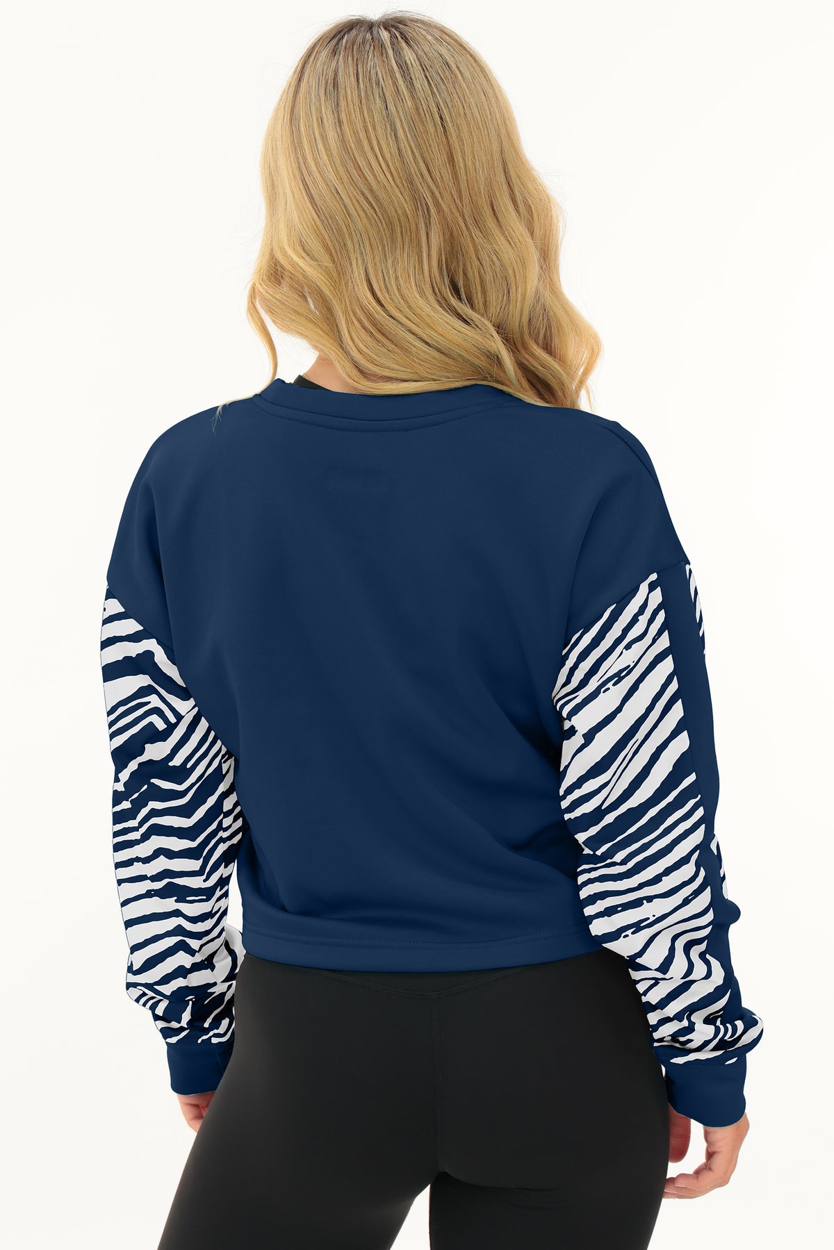 Zubaz NFL Dallas Cowboys Women's 2 Color Zebra Overtime Crop Top Crewneck - view 2