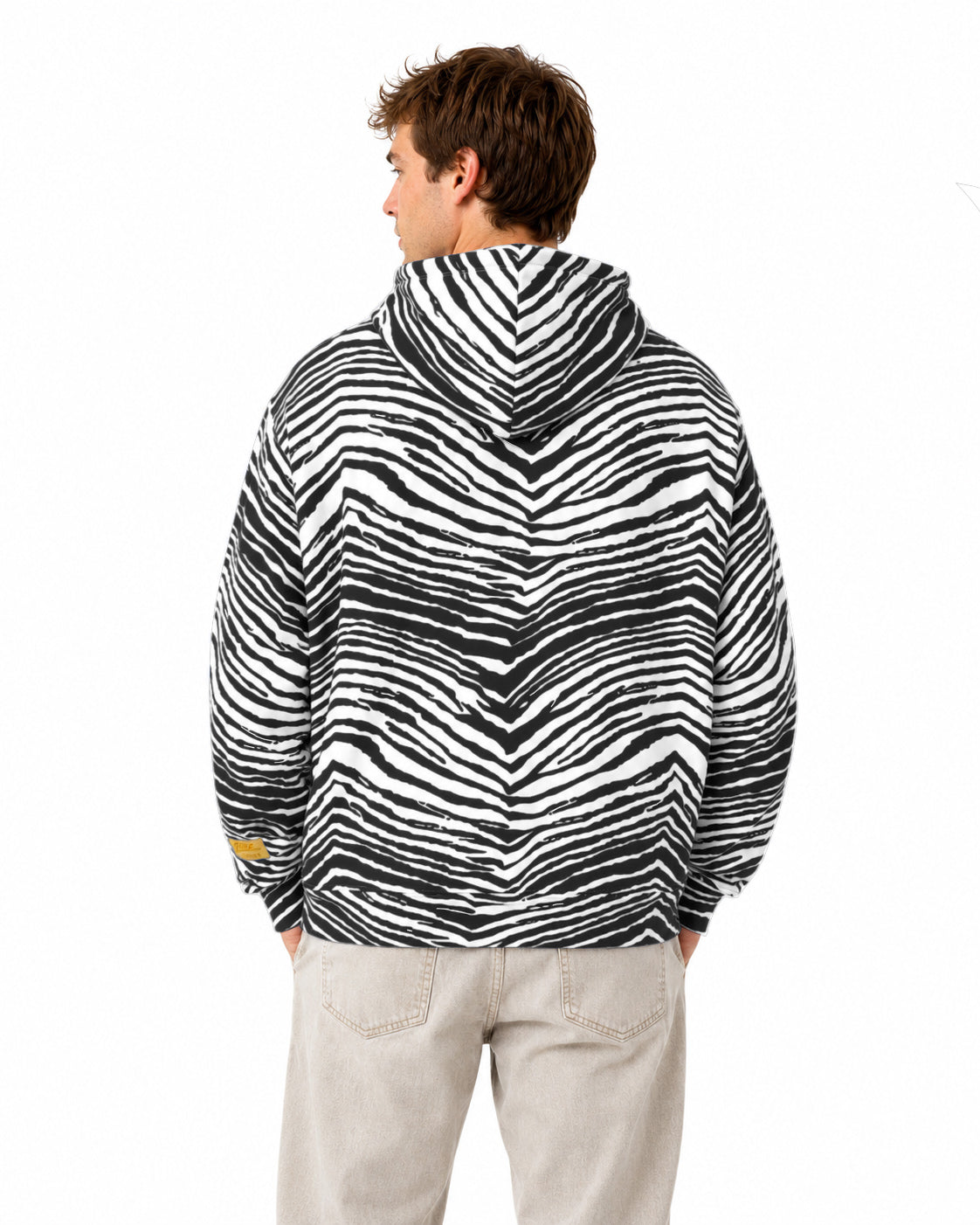 Zubaz NFL Men's & Women's 90s Zebra Mono Hoodie, Carolina Panthers