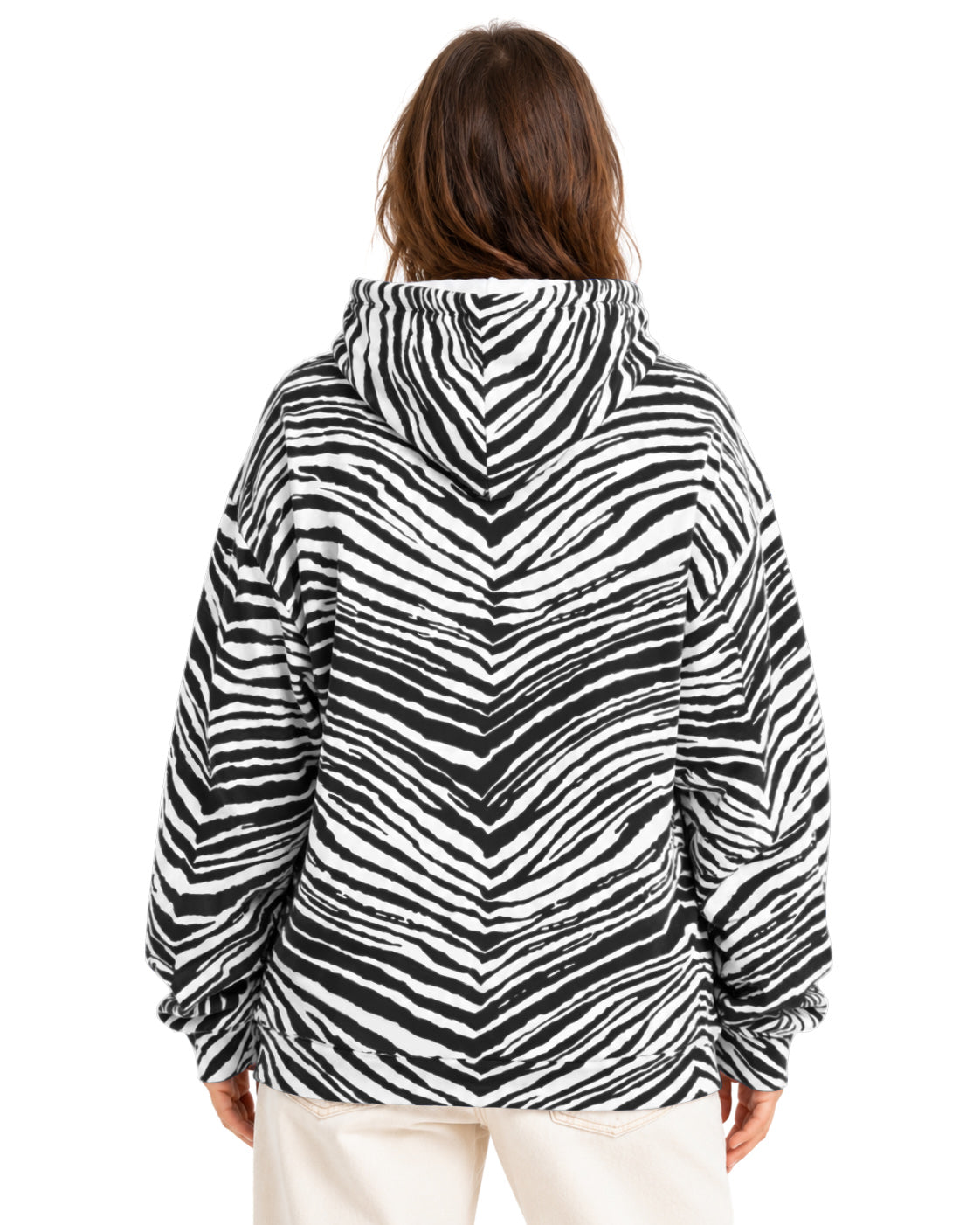 Zubaz NFL Men's & Women's 90s Zebra Mono Hoodie, Jacksonville Jaguars