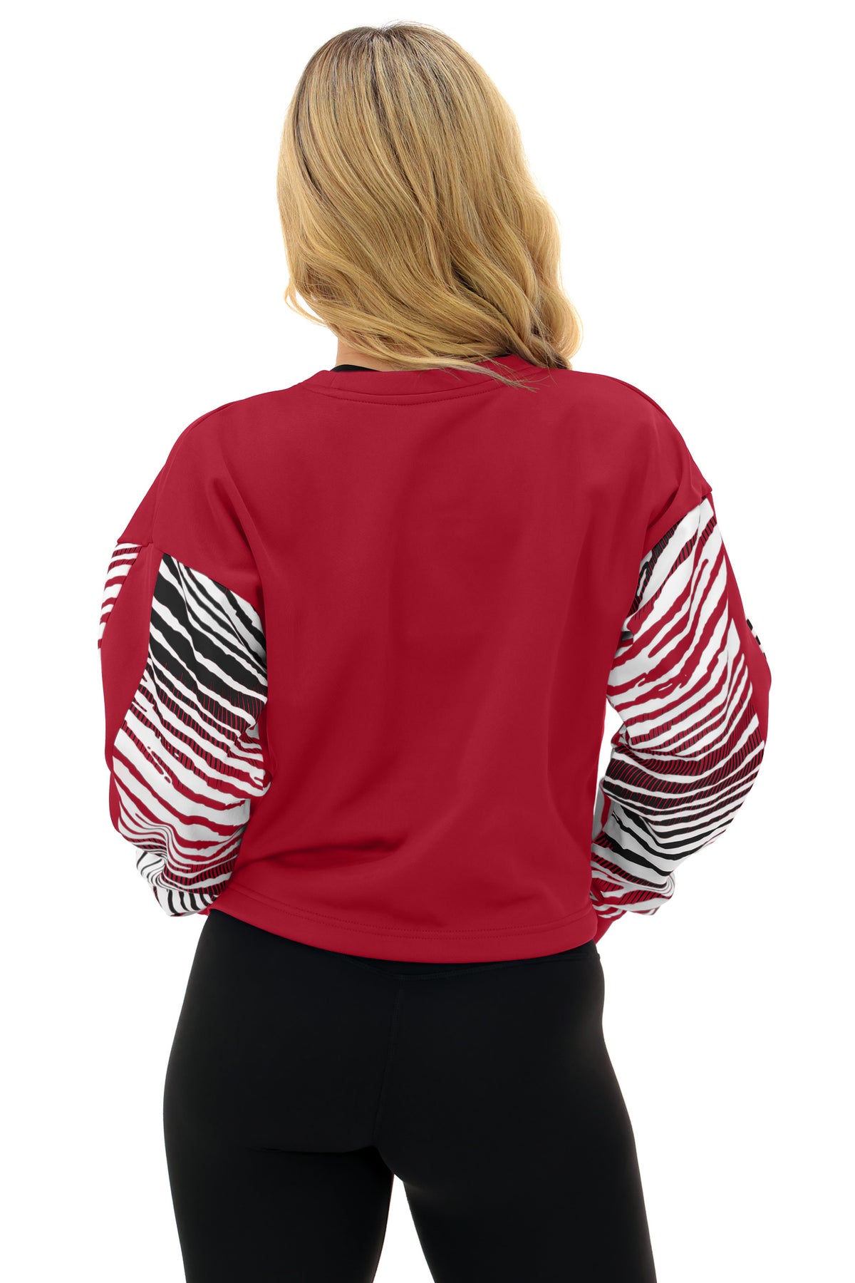 Zubaz NFL Arizona Cardinals Women's Zebra Ombre-Sleeve Classic Arch Crop Top