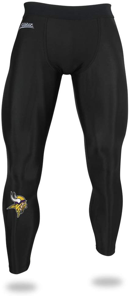 Zubaz NFL Men's Minnesota Vikings Active Performance Compression Black Leggings