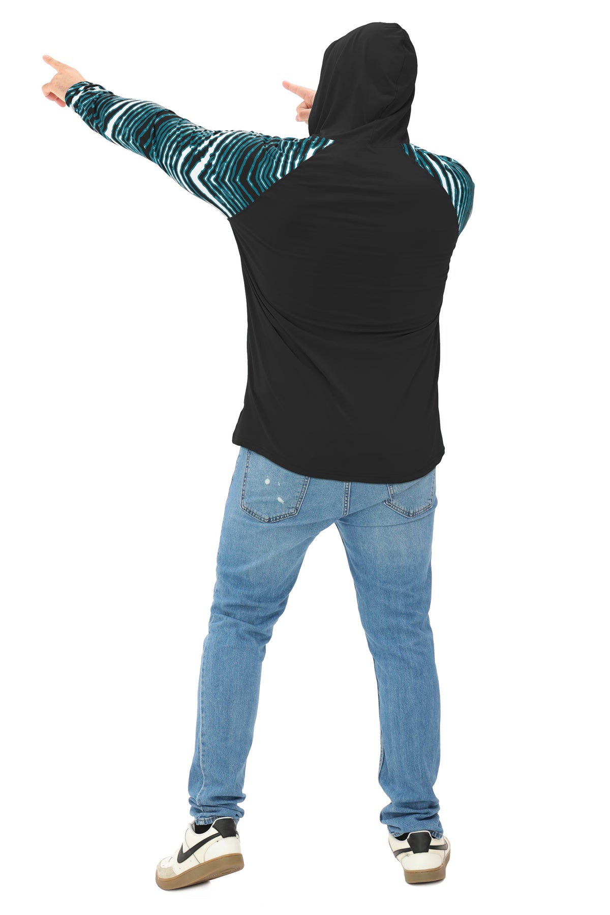Zubaz NFL Jacksonville Jaguars Men's Formation 3 Color Zebra Sleeves Lightweight Hoodie