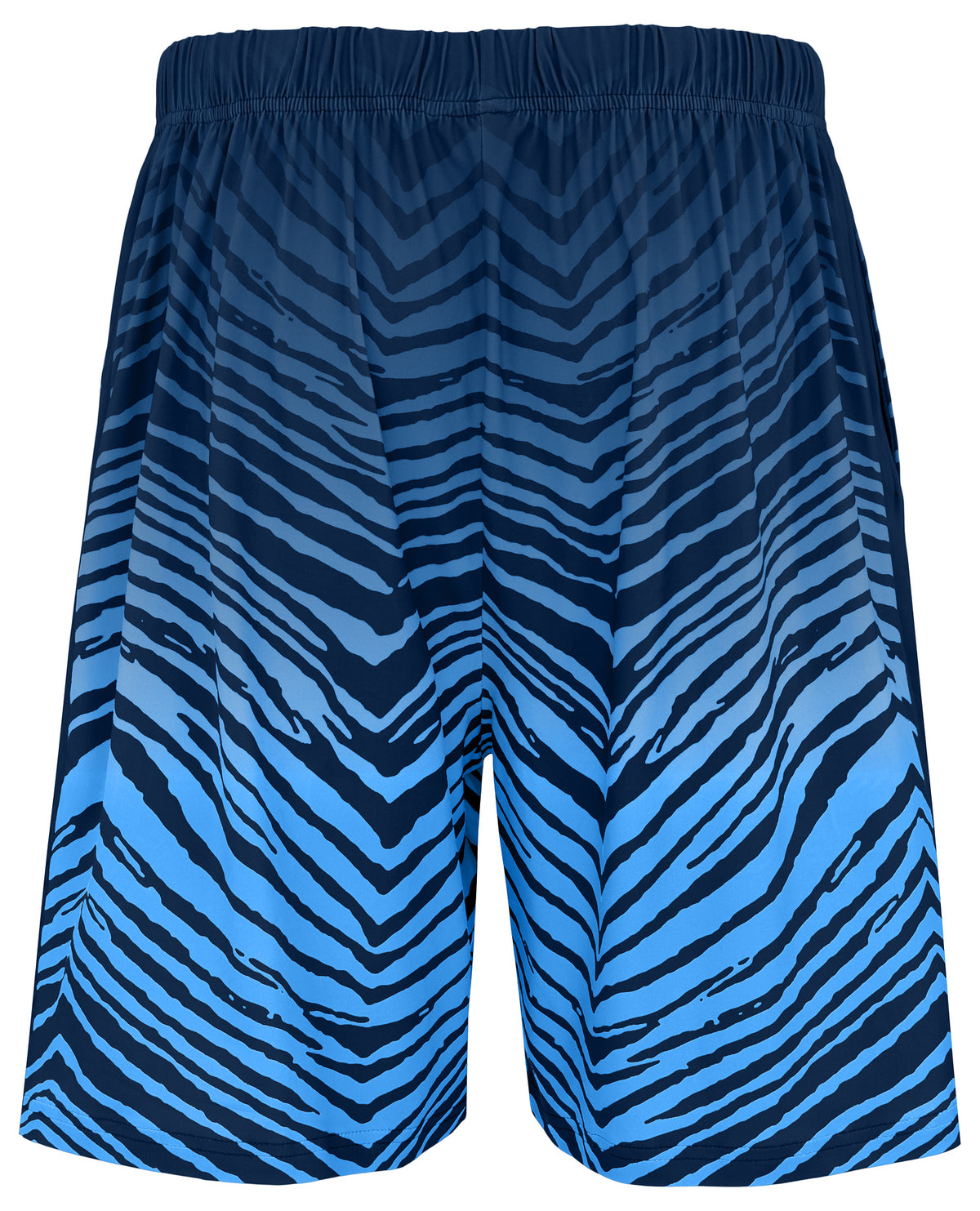 Zubaz NFL Men's 7in Fade Primary Stacked Text Shorts, Tennessee Titans