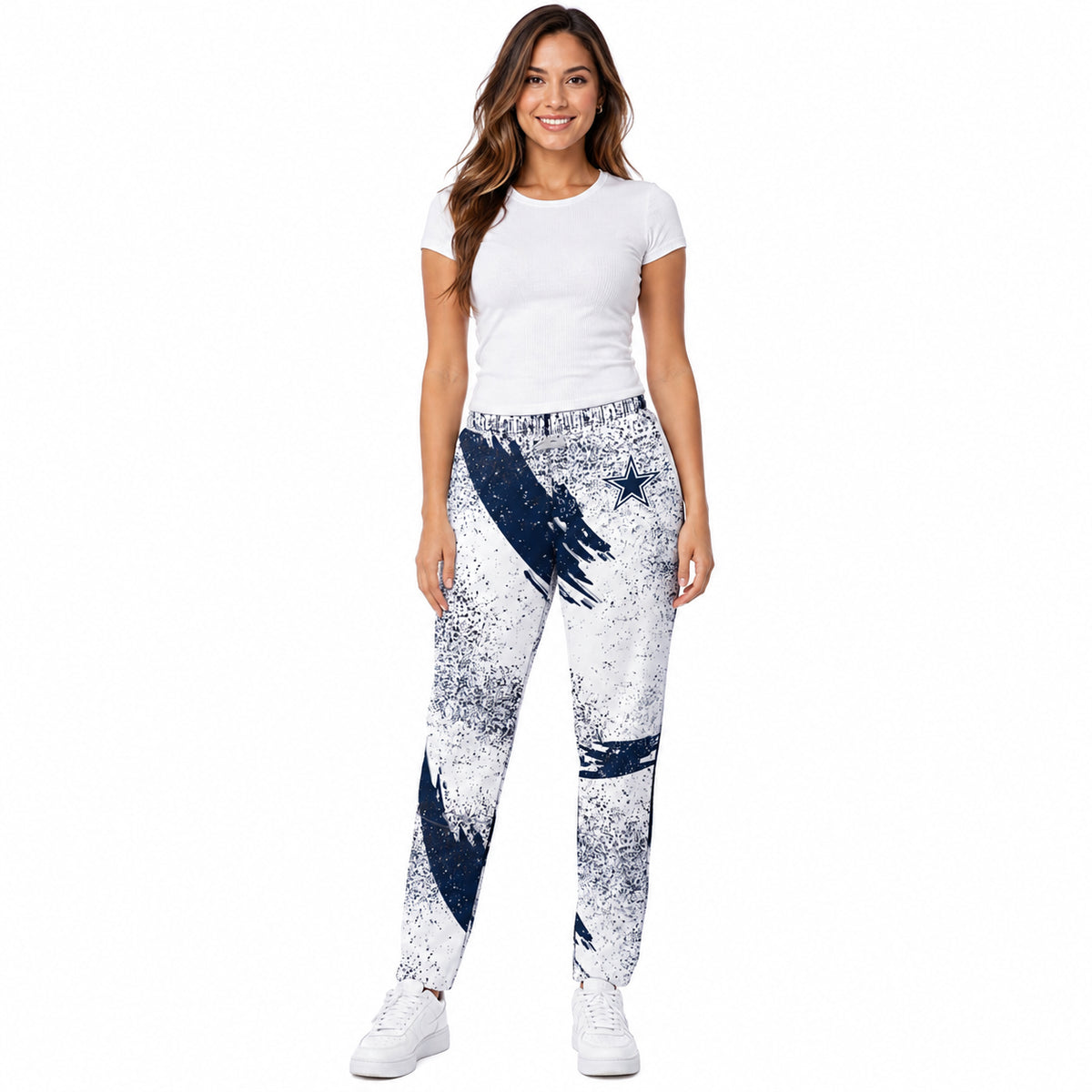 Zubaz NFL Adult Unisex Z88 Embroidered Confetti 3 Color Pants, Dallas Cowboys