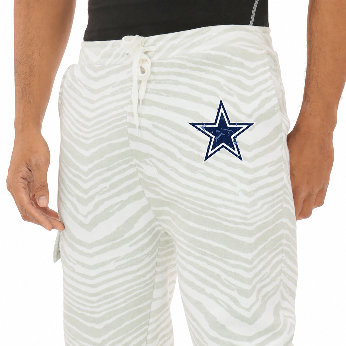Zubaz NFL Dallas Cowboys Adult Unisex 2 Color Tonal Zebra 90s Vintage Team Cargo Joggers