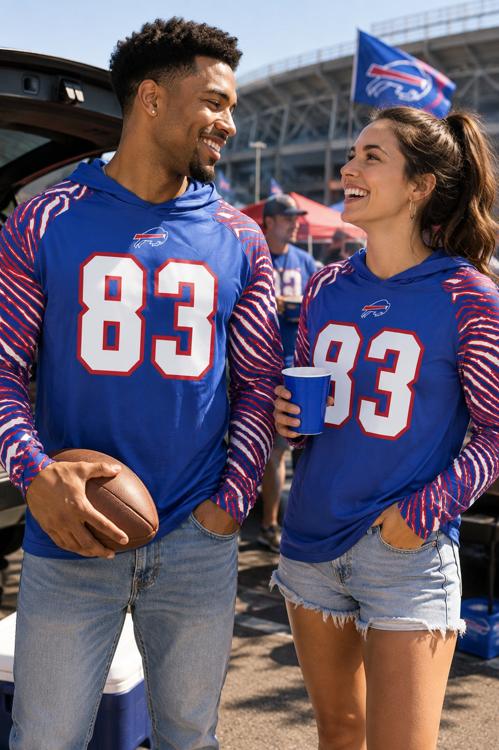 Zubaz NFL Legends Andre Reed Buffalo Bills Men's Legends Zebra Lightweight Hooded Tee