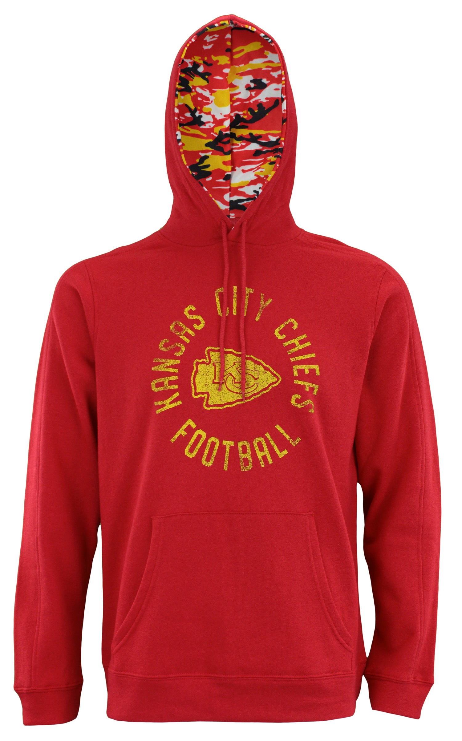 Zubaz NFL Men's Kansas City Chiefs Camo Lined Pullover Hoodie