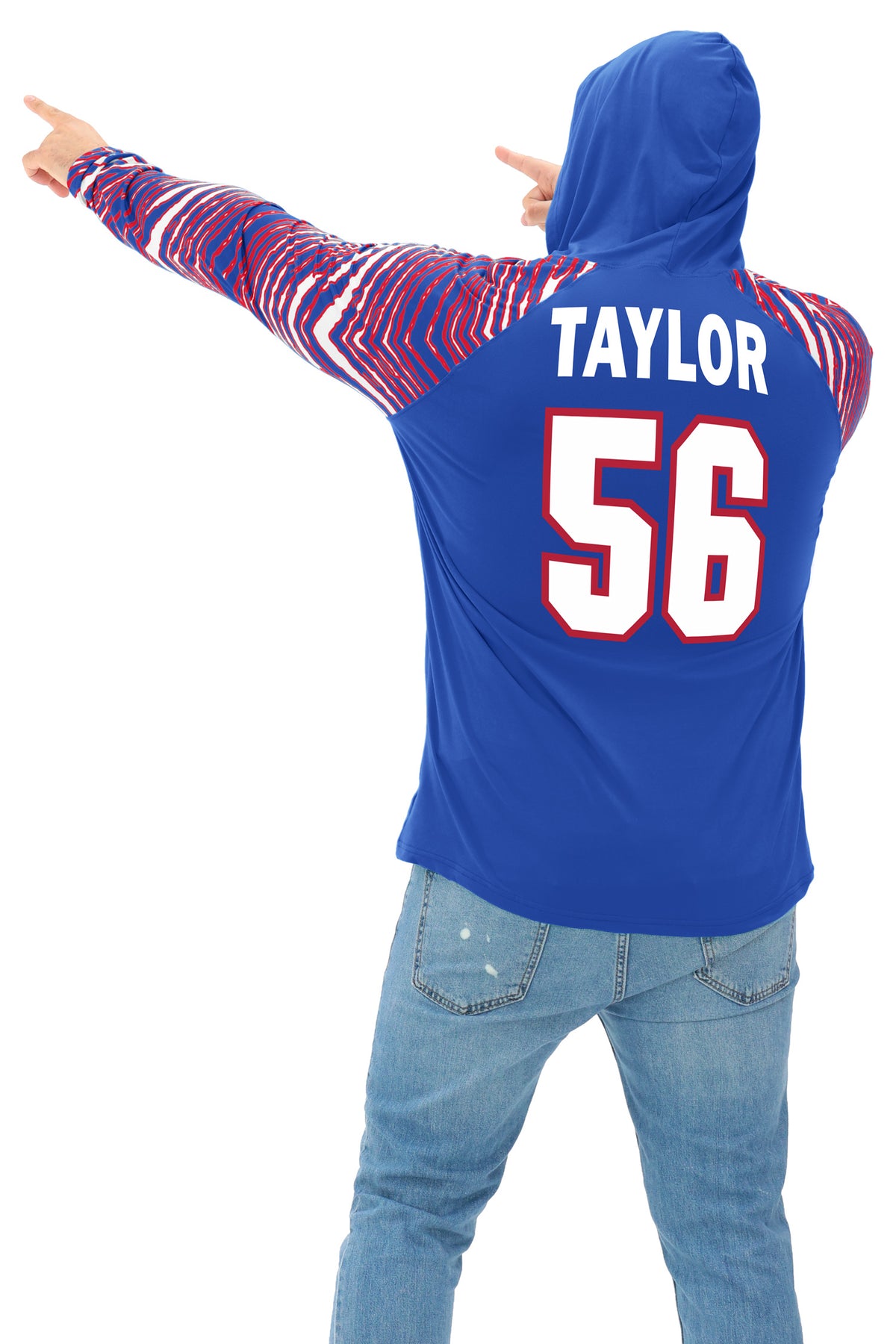 Zubaz NFL Legends Lawrence Taylor New York Giants Men's Legends Zebra Lightweight Hooded Tee