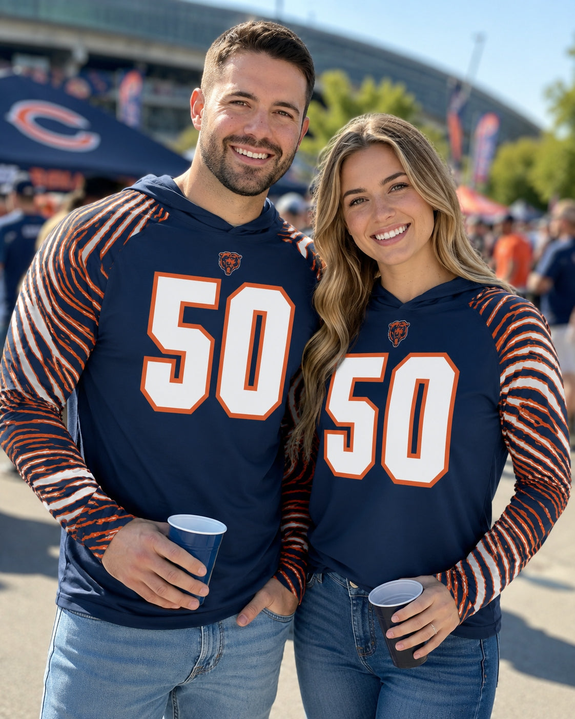 Zubaz NFL Legends Mike Singletary Chicago Bears Men's Legends Zebra Lightweight Hooded Tee