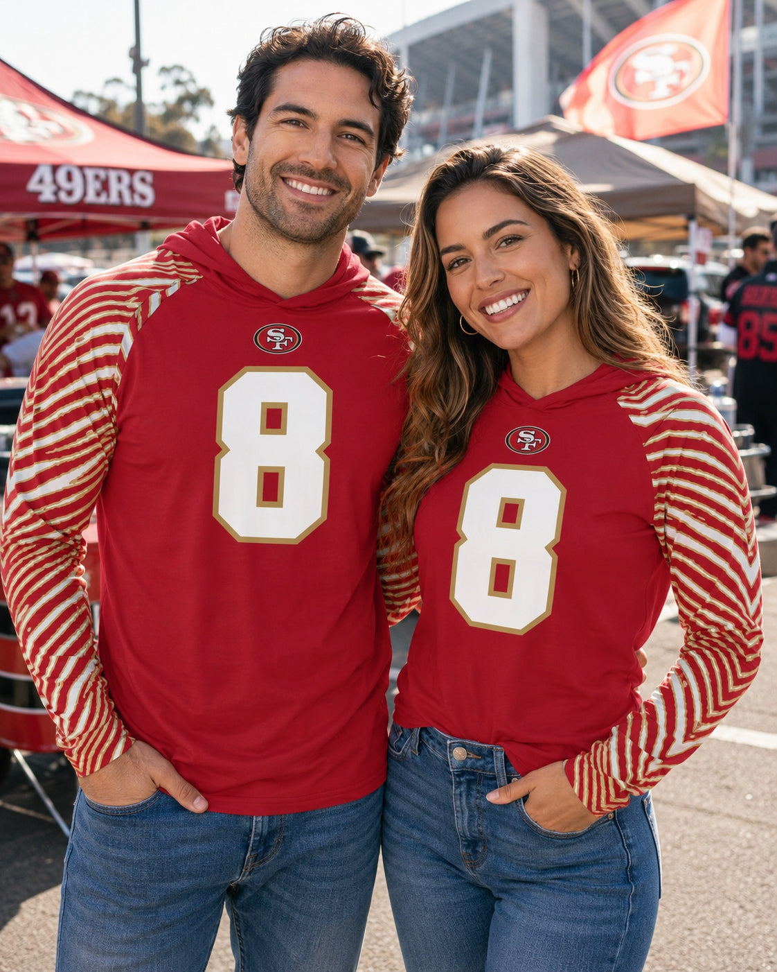Zubaz NFL Legends Steve Young San Francisco 49ers Men's Legends Zebra Lightweight Hooded Tee