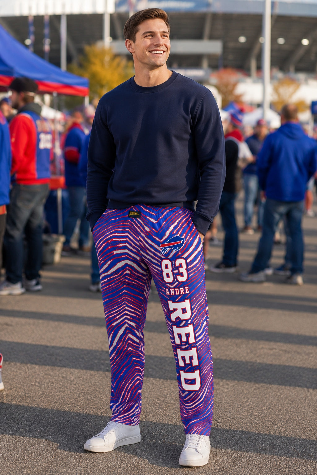 Zubaz NFL Legends Andre Reed Buffalo Bills Unisex Z88 Legends Zebra Pants