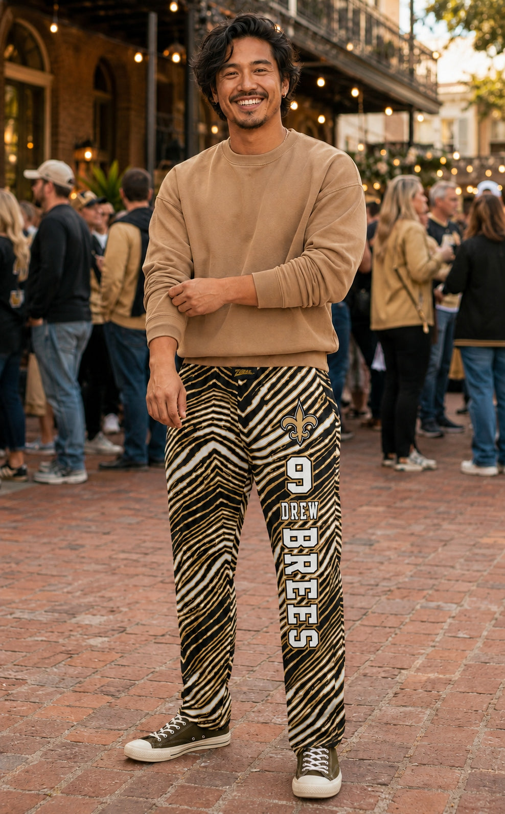 Zubaz NFL Legends Drew Brees New Orleans Saints Unisex Z88 Legends Zebra Pants
