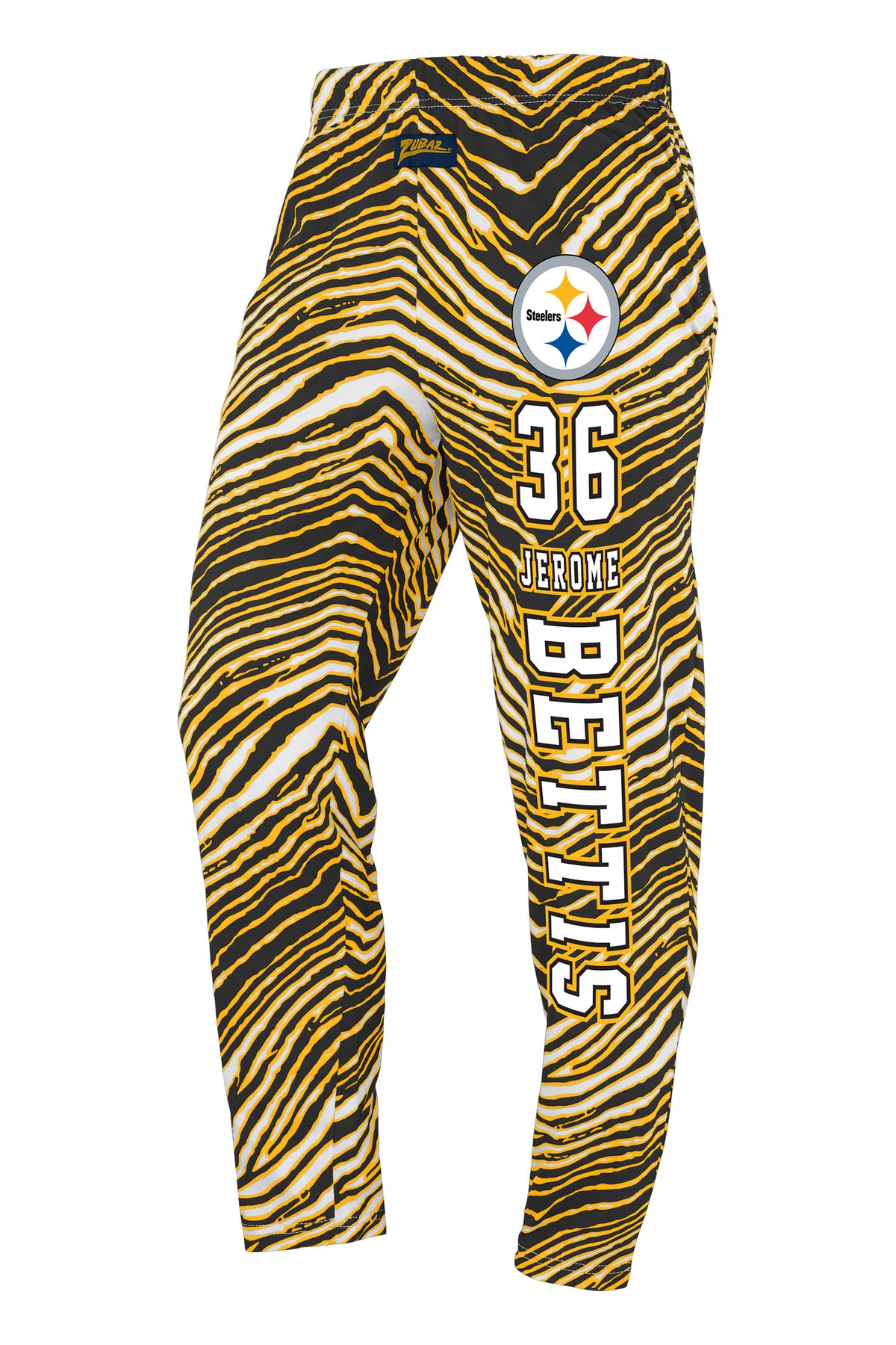 Zubaz NFL Legends Jerome Bettis Pittsburgh Steelers Unisex Z88 Legends Zebra Pants