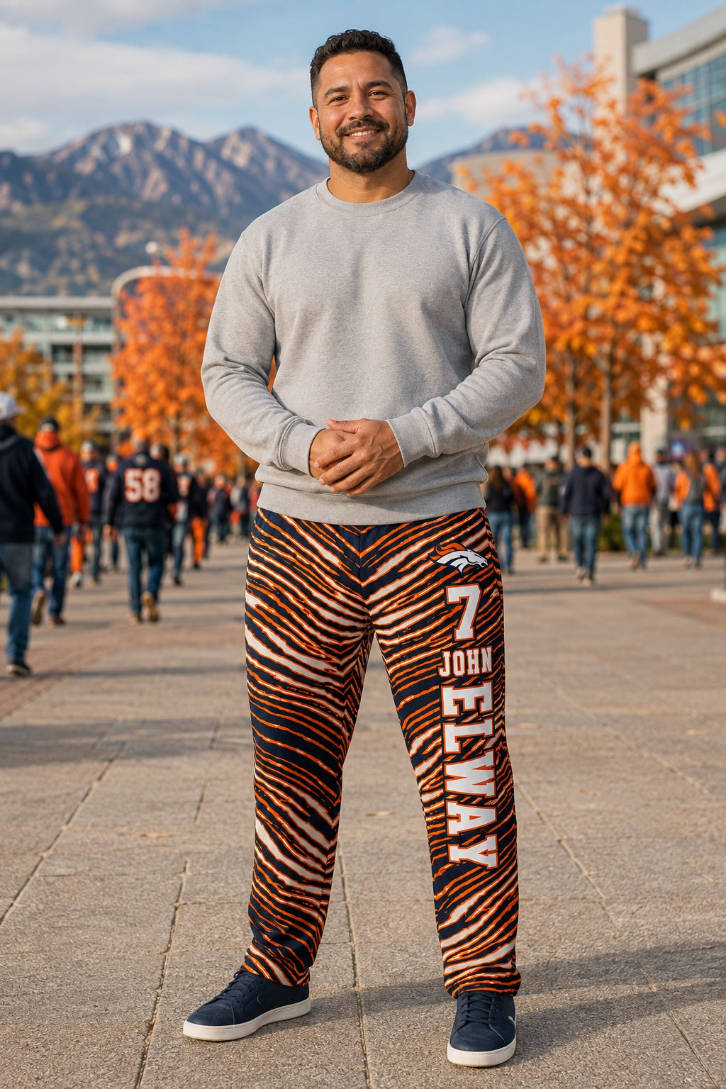 Zubaz NFL Legends John Elway Denver Broncos Unisex Z88 Legends Zebra Pants