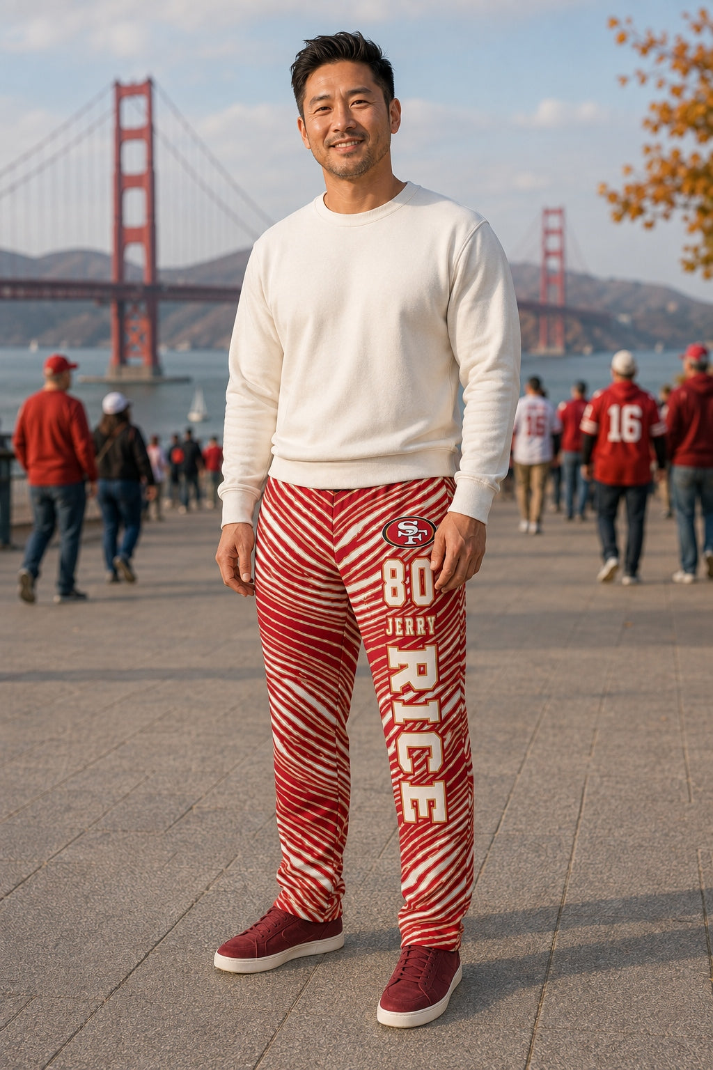 Zubaz NFL Legends Jerry Rice San Francisco 49ers Unisex Z88 Legends Zebra Pants