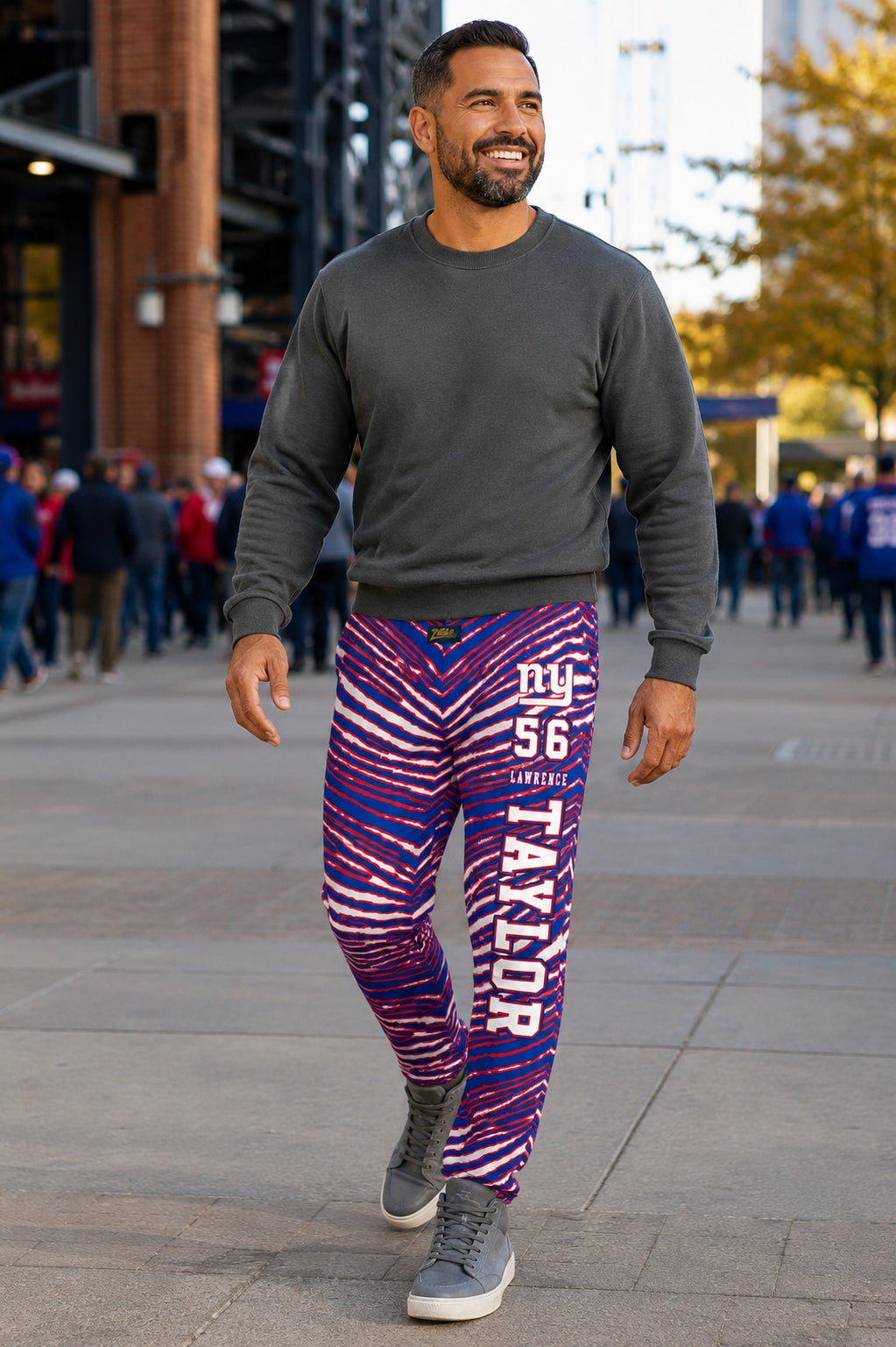 Zubaz NFL Legends Lawrence Taylor New York Giants Unisex Z88 Legends Zebra Pants