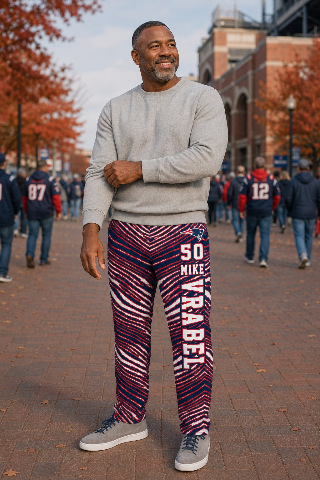 Zubaz NFL Legends Mike Vrabel New England Patriots Unisex Z88 Legends Zebra Pants