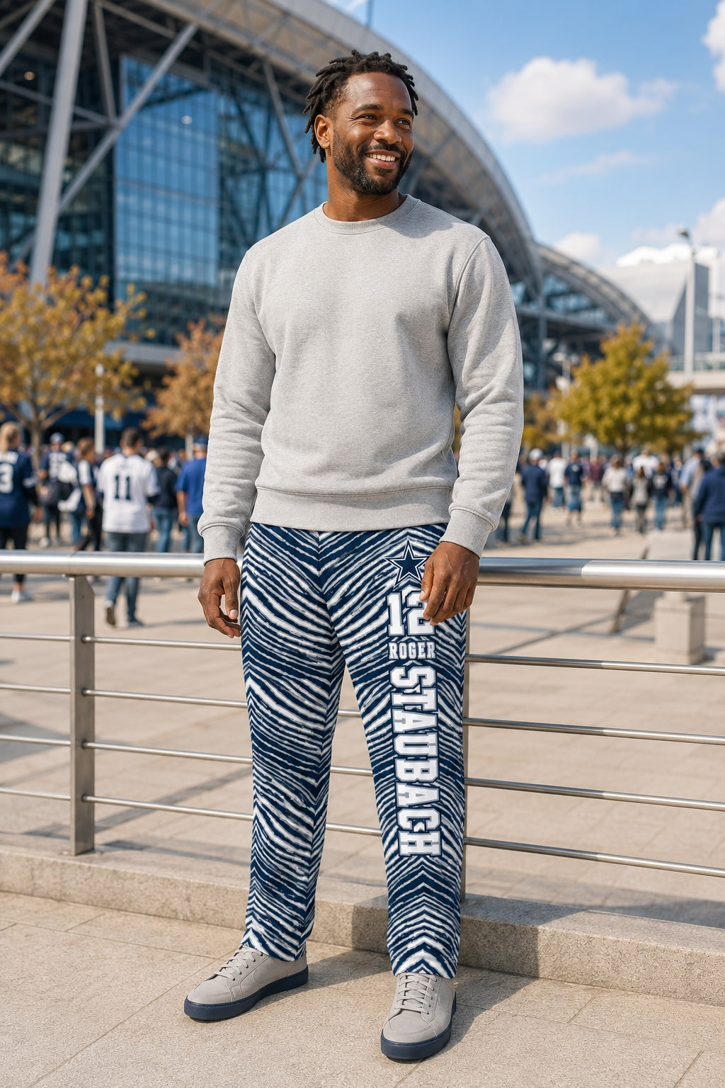 Zubaz NFL Legends Roger Staubach Dallas Cowboys Unisex Z88 Legends Zebra Pants