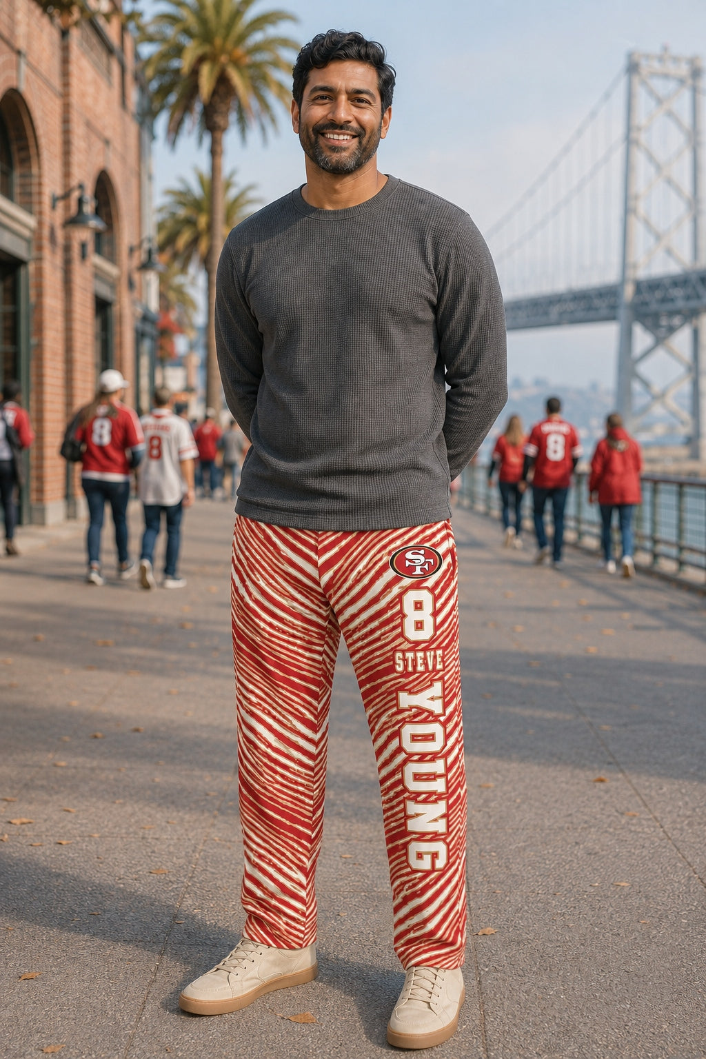 Zubaz NFL Legends Steve Young San Francisco 49ers Unisex Z88 Legends Zebra Pants