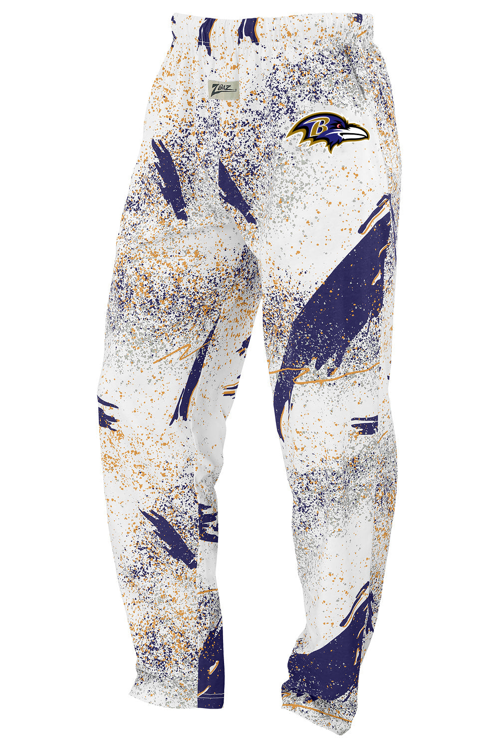 Zubaz NFL Baltimore Ravens Adult Unisex 3 Color Confetti Z88 Screen Print Pants