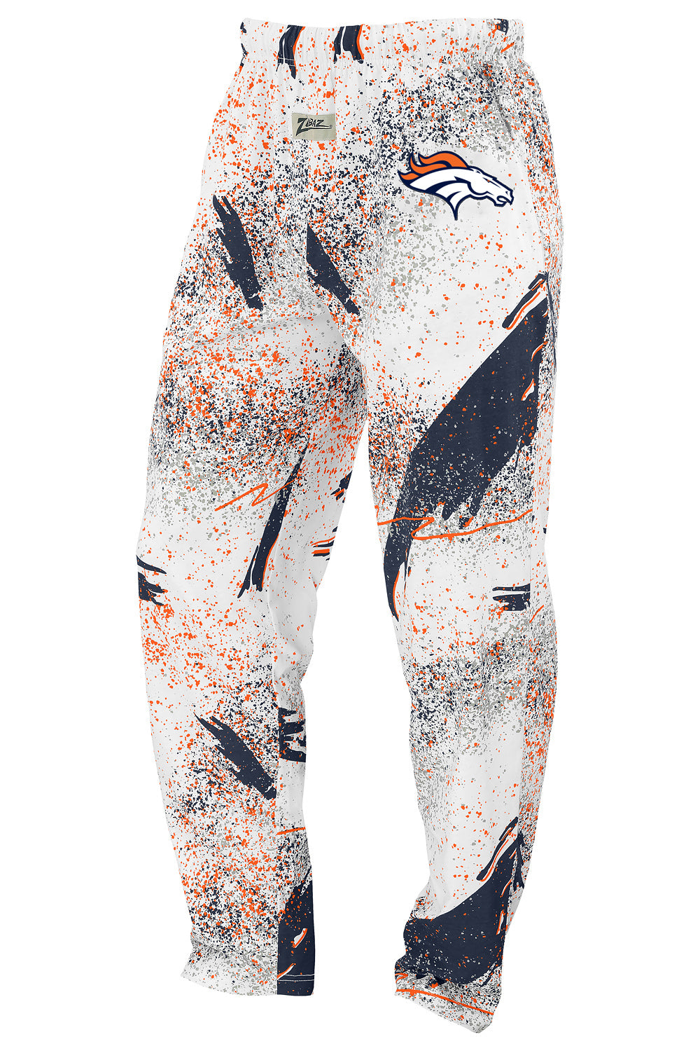 Zubaz NFL Denver Broncos Adult Unisex 3 Color Confetti Z88 Screen Print Pants