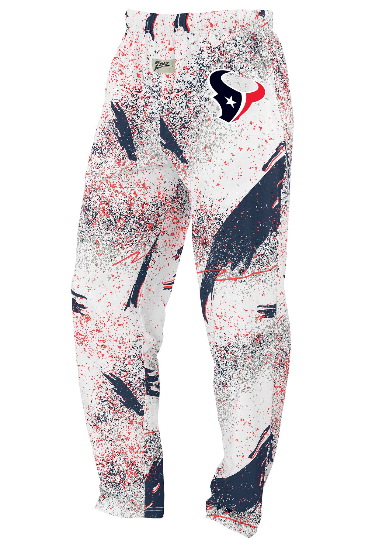Zubaz NFL Houston Texans Adult Unisex 3 Color Confetti Z88 Screen Print Pants